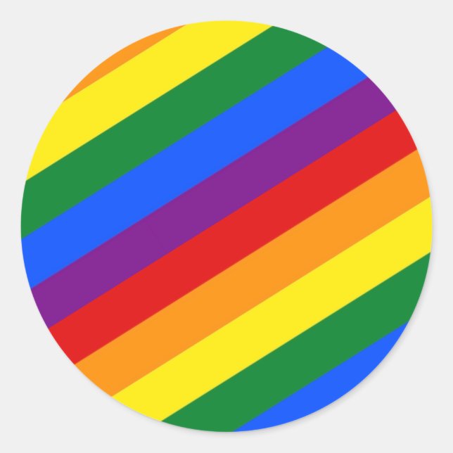 arc-en-ciel bandes motif cercle autocollant (Devant)