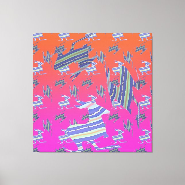 Arc-en-ciel bleu Kangaroo toile étirée (Recto)