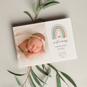 Arc-en-ciel Boho Faire-part de naissance photo