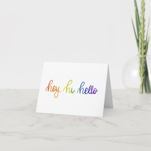 Arc-en-ciel. Bonjour . Bonjour . Carte de vœux (Devant)