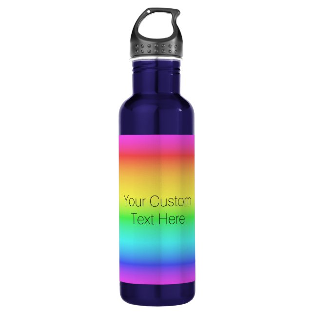 Arc-en-ciel Bouteilles d'eau texte personnalisées  (Devant)