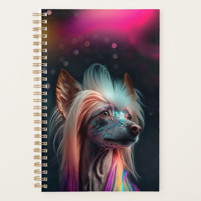 Arc-en-ciel Chinois Crested Dog Planner (Devant)