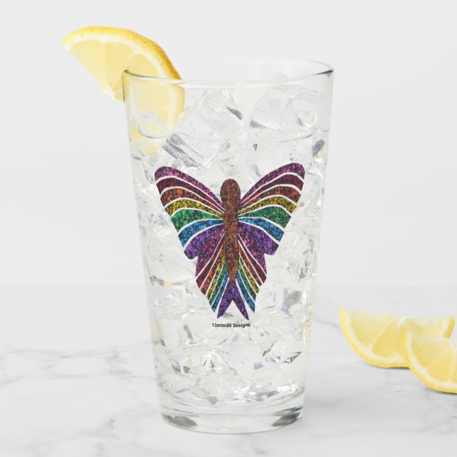 Arc-en-ciel - Coupe en verre (16oz) (Devant glace)