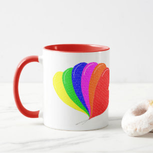 Arc-en-ciel de ballons de coeur Combo Mug