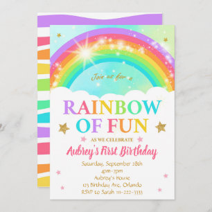 Arc-en-ciel de Fun Anniversaire Invitation