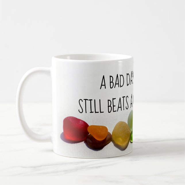 Arc-en-ciel de verre de mer, tasse drôle en verre (Gauche)
