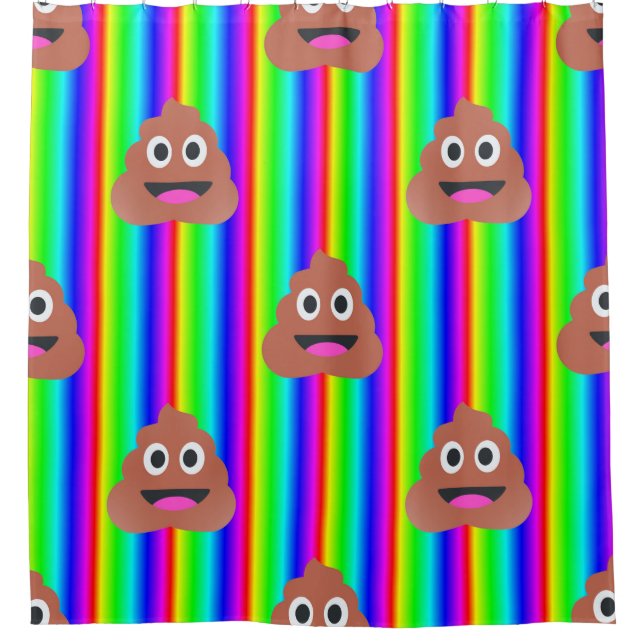 arc-en-ciel émoji salle de bain rideau douche (Devant)