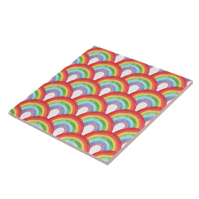 Arc en ciel en carreaux céramiques aquarelle (Côté)