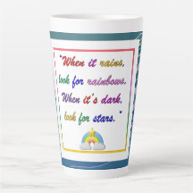 Arc-en-ciel et étoiles - Motivation Blue Latte Mug