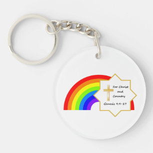 Arc-en-ciel et porte - clé croisé