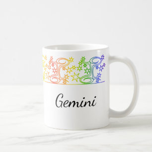 Arc-en-ciel Gemini Star Sign Mug personnalisée