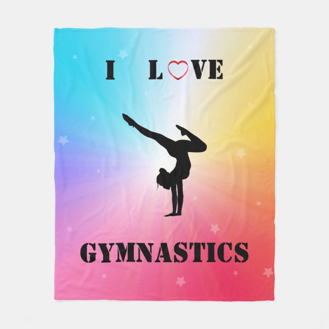 Arc-en-ciel "I Love Gymnastique" Couverture en pol (Devant)