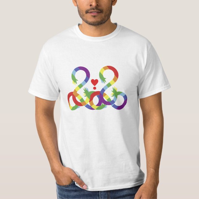 Arc-en-ciel, mains colorées. T-shirts (Devant)