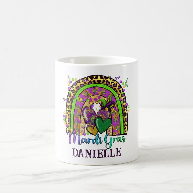 Arc en ciel Mardi Gras Café Mug (Centre)