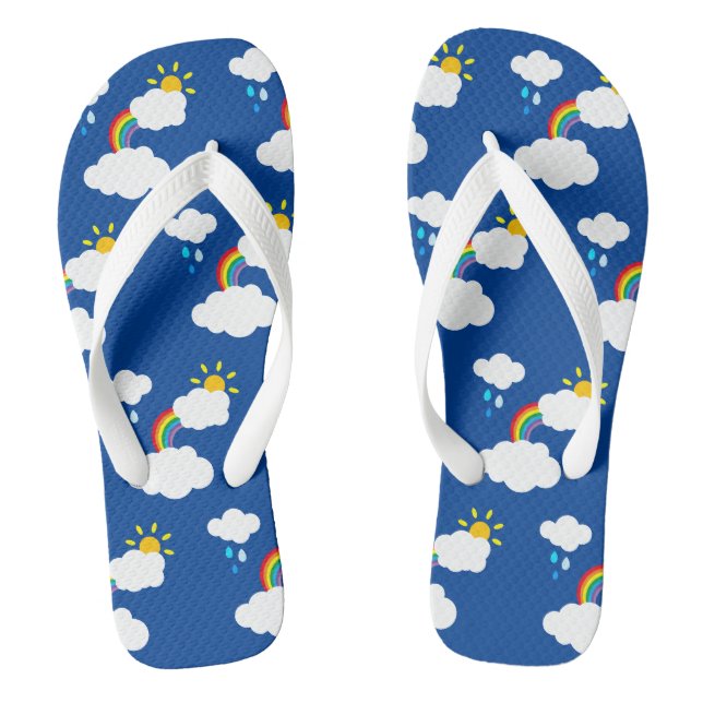 Arc-en-ciel, nuages, pluie et tongs solaires (Semelle)