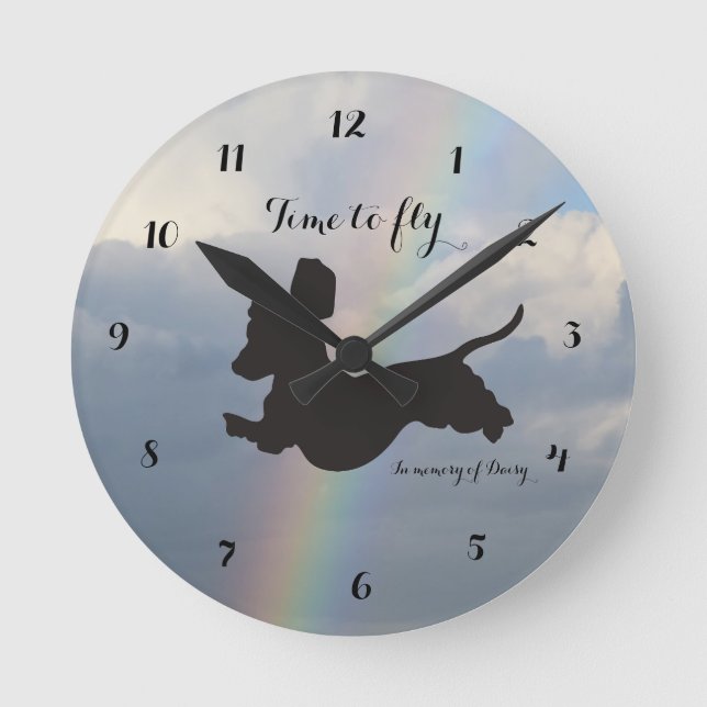 Arc-en-ciel Remembrassement Dachshund Horloge mura (Recto)