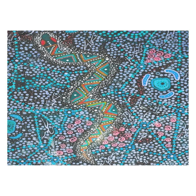 Arc-en-ciel Serpent nappe d'art autochtone (Devant (Horizontal))