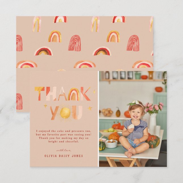 Arc-en-ciel Sunshine Boho | Merci photo (Devant / Derrière)