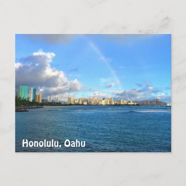 Arc en ciel sur la carte postale Honolulu (Devant)