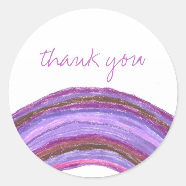 Arc-en-ciel violet merci sticker (Devant)