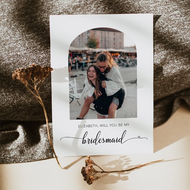 Arc Frame Foto wird meine Bridesmaid Card sein Dankeskarte (Von Creator hochgeladen)