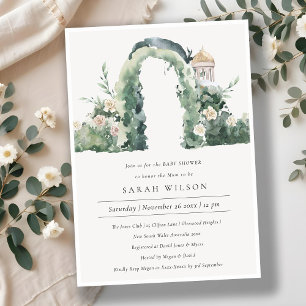 Arc Jardin Floral Baby shower Botanique Invitation