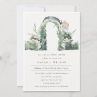 Arc Jardin Floral Botanique Couples Invitation de 
