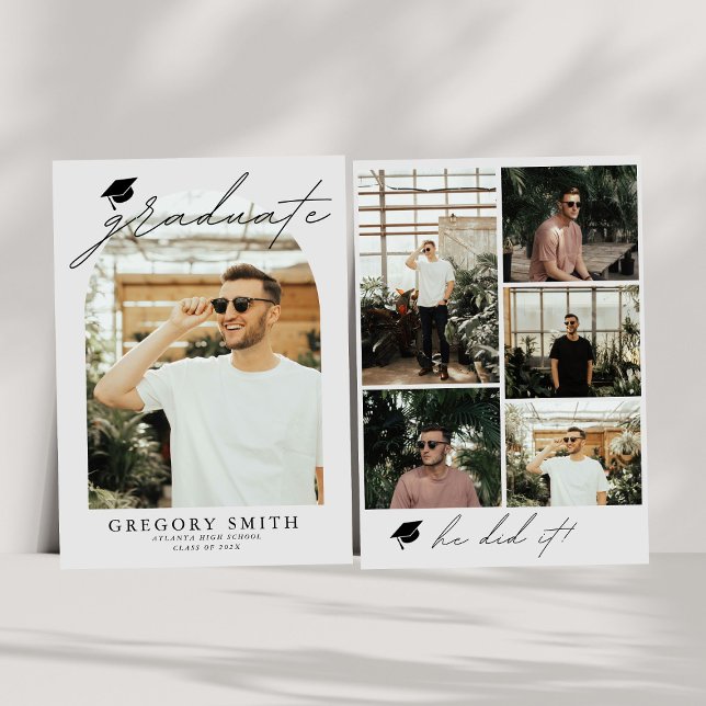 Arc moderne Boho 6 Photos Faire-part de graduation (Créateur téléchargé)