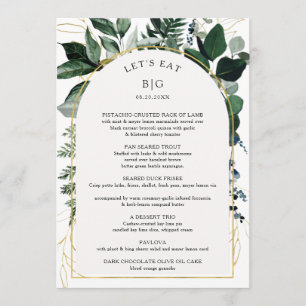 Arc moderne Botanic Greenery Menu mariage