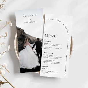 Arc moderne noir et blanc Mariage menu photo