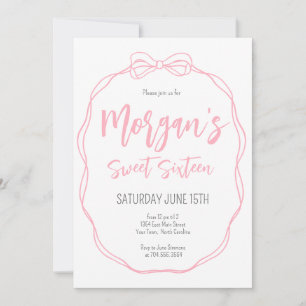 Arc rose Invitation Anniversaire, Preppy Girl Anni