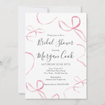 Arc rose Invitation de la douche nuptiale, le noeu