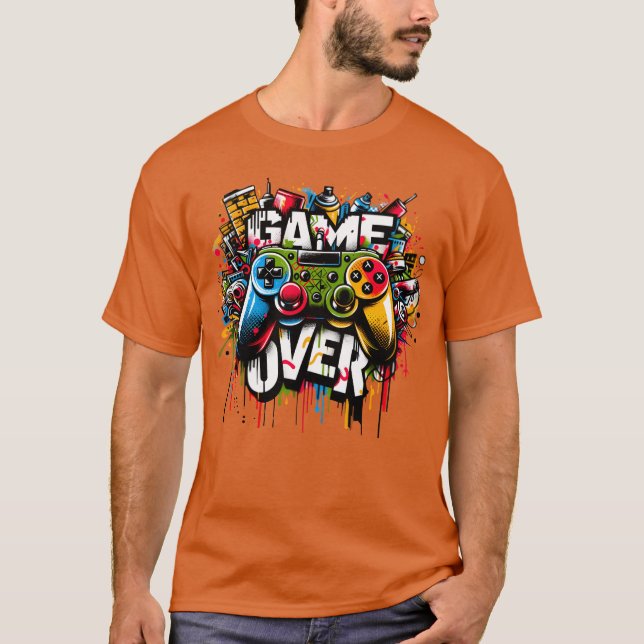 Arcade Console Game Over Video Game Design Geschen T-Shirt (Vorderseite)