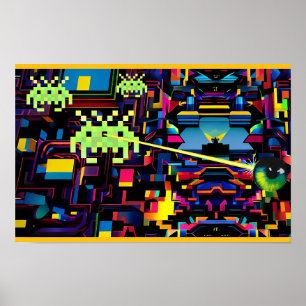 Arcade Death Machine on Patrol - Ken Gage Art Poster