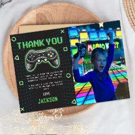 Arcade Game Kindergeburtstag Foto Danke Karte