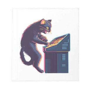 Arcade Meowster � Nostalgischer Gamer-Katze Notizblock