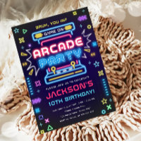 Arcade Party Glow Neon Video Game On Boy Geburtsta
