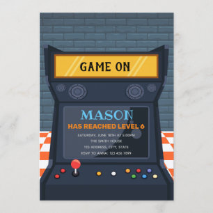 Arcade-Spiel-Geburtstagseinladung Einladung