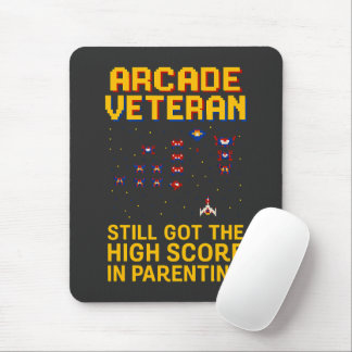 Arcade Vater Pixel Art - Retro Gamer T - Shirt Mousepad
