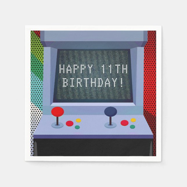 Arcade Video Game Birthday Party Serviette (Vorderseite)