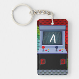 Arcade-Videospiel-Joystick personalisierter Name Schlüsselanhänger
