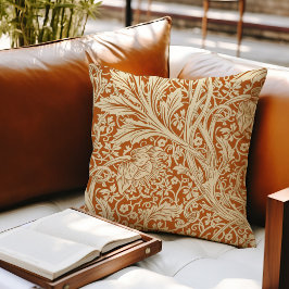 Arcadia Burnt Orange William Morris Pattern Kissen