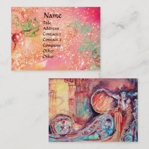 ARCADIA / MAGIC GOLD FLORAL GLITZERN Pink Green Visitenkarte