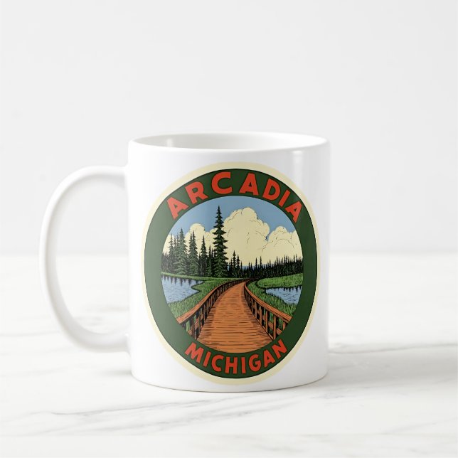 Arcadia Michigan Vintag Kaffeetasse (Links)