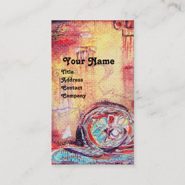 ARCADIA, Red Blue Yellow Silver Abstrakt Visitenkarte (Vorderseite)
