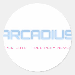 Arcadius Neon-Schriftzug-Aufkleber Runder Aufkleber