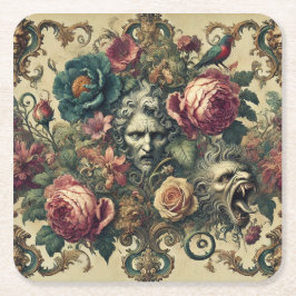 Arcane Atelier - Gotisches Barockkopfkissen Rechteckiger Pappuntersetzer