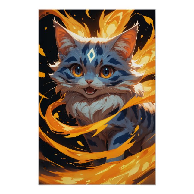 Arcane Ember: Der Flamebound Kitten Familiar Poster (Vorderseite)