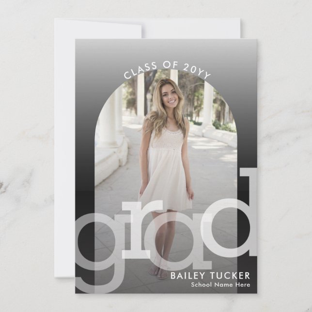 Arch 2-Foto Ombre Abschluss Ankündigung (Vorderseite)