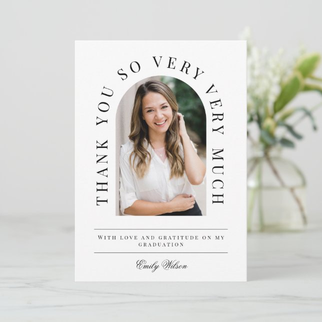 Arch-Abschluss Danke, dass Sie die Karte schwarz u (Stehend Vorderseite)